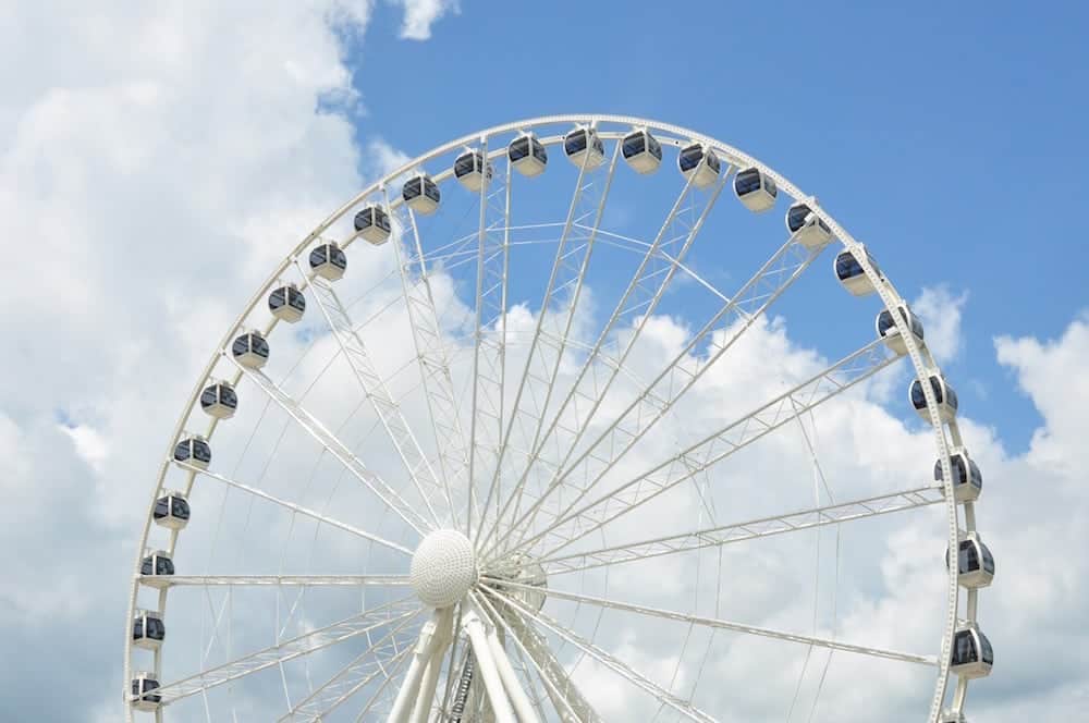 The iconic Great Smoky Mountain Wheel at The Island in Pigeon Forge.