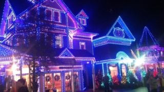 Beautiful Christmas lights at Dollywood in Pigeon Forge TN.