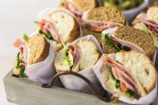 Tasty sub sandwiches.