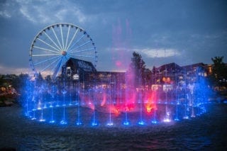 the island at night in pigeon forge