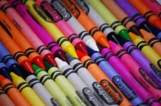 Crayola crayons in various colors